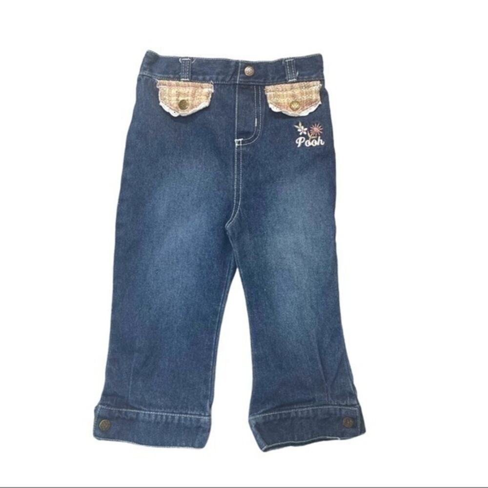 Disney Winnie the Pooh Toddler Denim Jeans Girls Size 18M Embroidered Pooh Pants